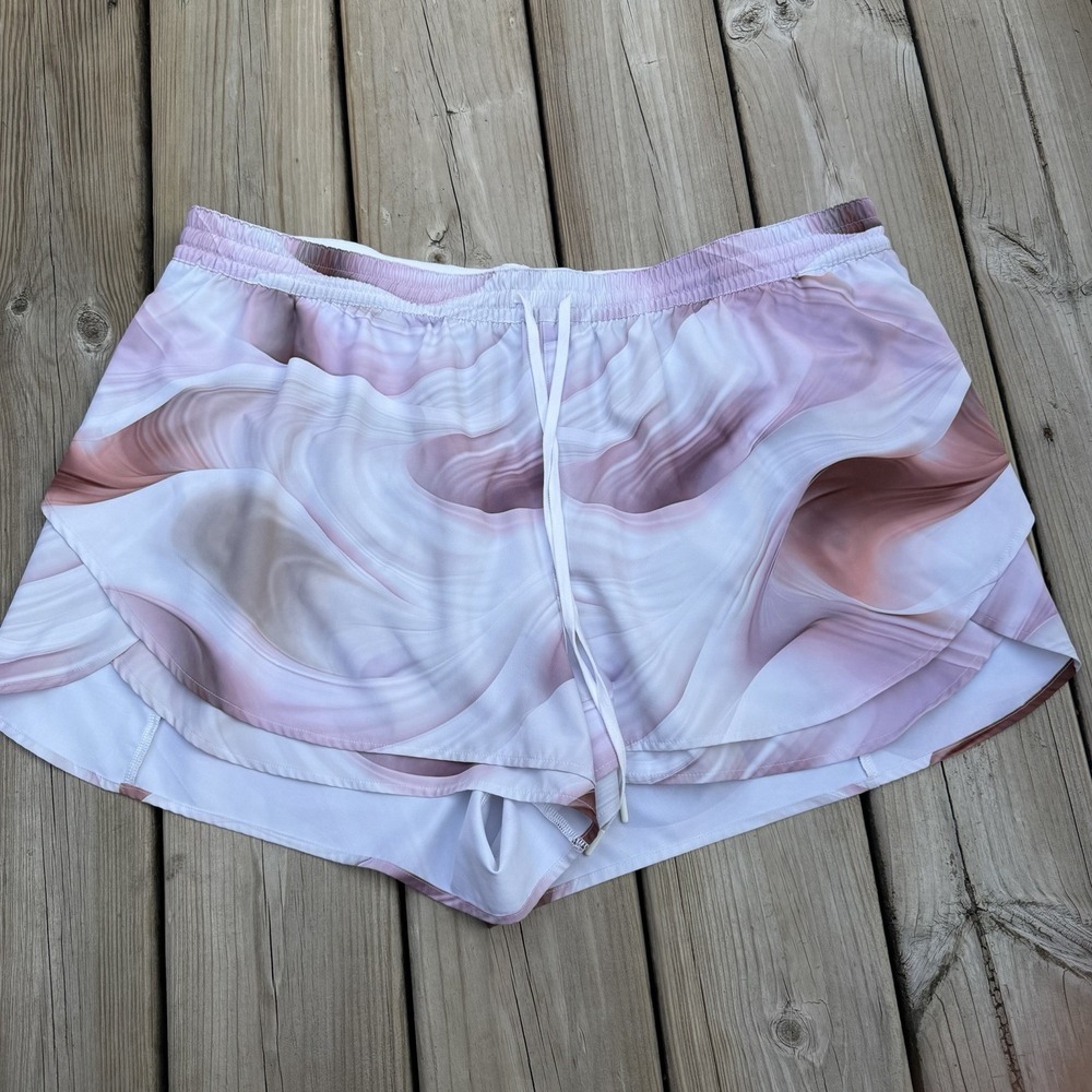 CALIA Womens XXL Running Shorts Pink Marble Swirl Lined Athletic Workout 2XL